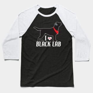 Black Lab Pattern in Blue Black Labs with Hearts Dog Patterns Baseball T-Shirt